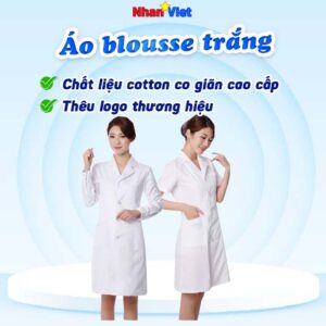 Áo blousse trắng bác sĩ, điều dưỡng, y tá